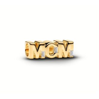 Pandora 14K Gold Plated Reversible Mom Handbag CZ Charm