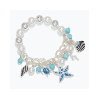 Silver and Blue Sea Life Charm Bracelet