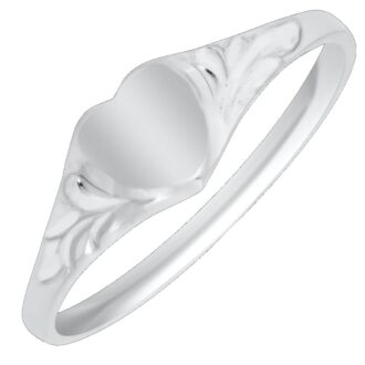 Sterling Silver Child's Heart Signet Ring