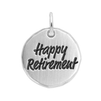 Happy Retirement Charm in Sterling Silver by Rembrandt