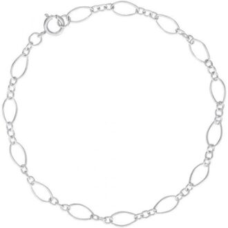 Rembrandt Oval Cable Link Charm Bracelet 7" Sterling Silver