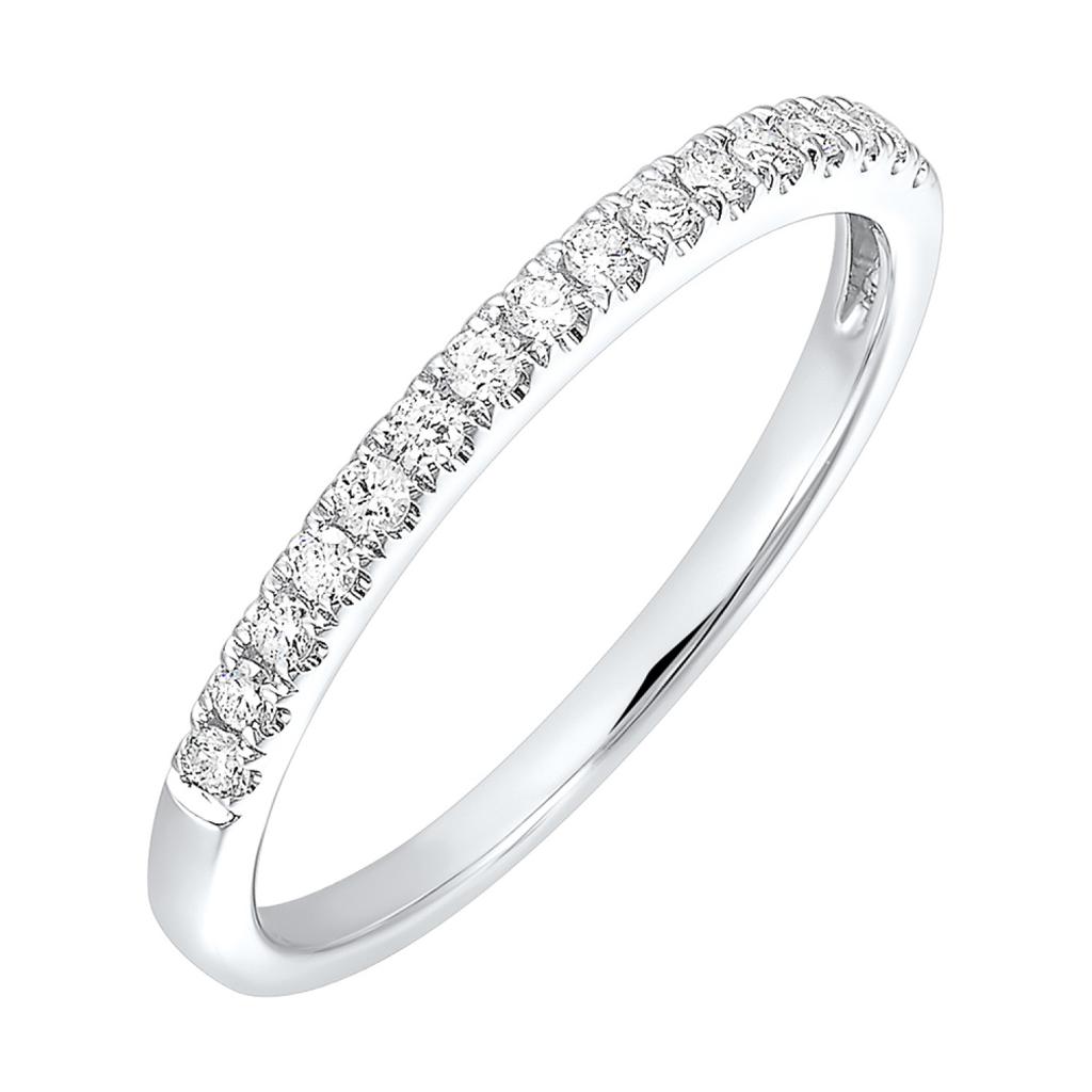 Prong-Set .25ctw Round Diamond Wedding Band 14k White Gold