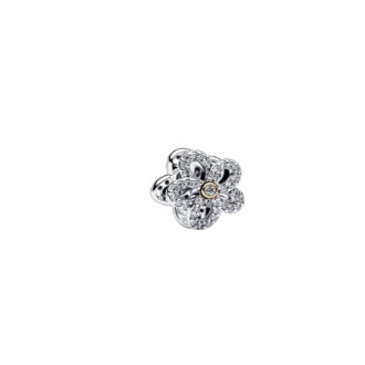 Pandora Two-Tone Clear CZ Flower Charm