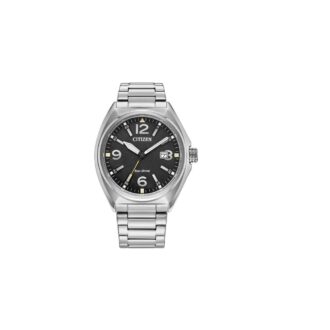 Citizen Eco-Drive Men's Black Dial Dress Watch with Date