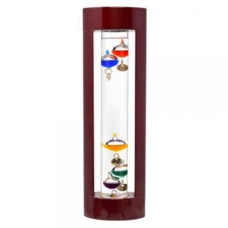 11-Inch Galileo Thermometer with Cherry Wood Finish