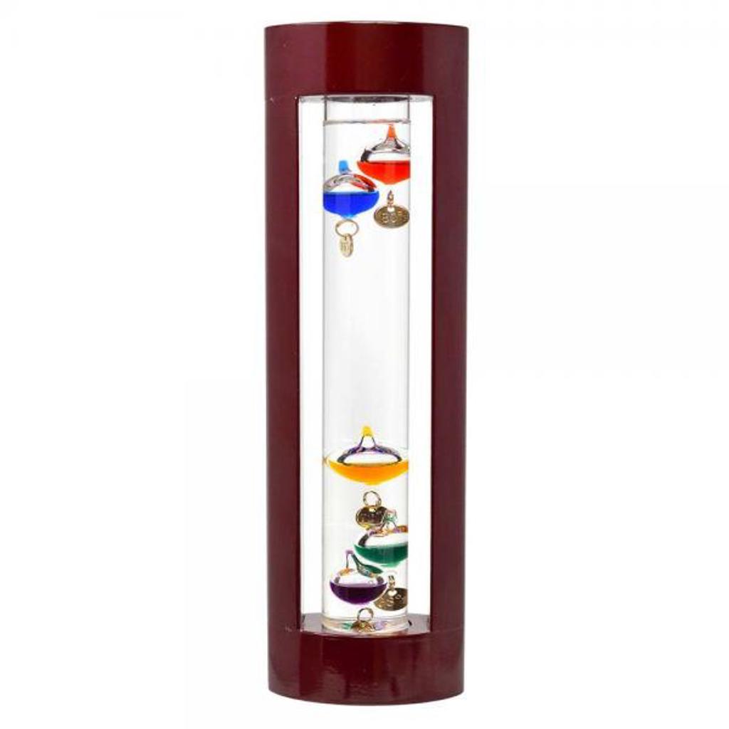 11-Inch Galileo Thermometer with Cherry Wood Finish