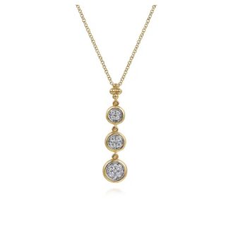 Gabriel Bujukan Drop Pendant with .25ctw Round Diamonds in 14k Yellow Gold