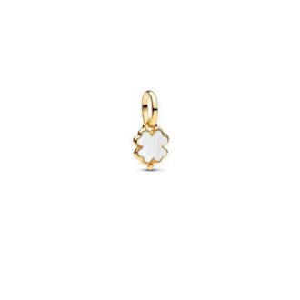 Pandora 14K Gold Plated Mother of Pearl Clover Charm