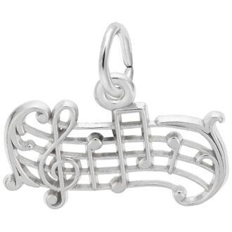 Music Staff Charm in Sterling Silver by Rembrandt Charms
