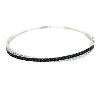 Bangle Bracelet with 1ctw Round Diamonds in 14k White Gold