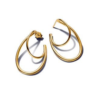 Pandora 14KYGP Organically Shaped Hoop Earrings