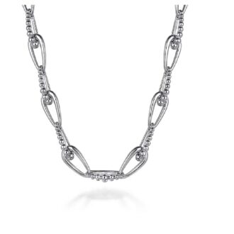 Gabriel Sterling Silver Bujukan Oval Link Chain, 16" Length