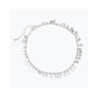 Stylish Silver Polished Disc Ankle Chain for a Chic Look