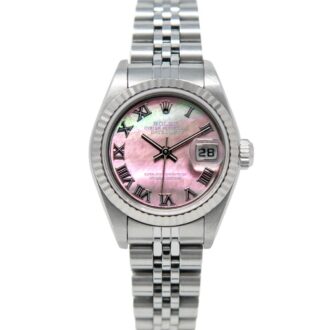 Ladies Preowned Rolex Datejust with Black MOP Dial and Jubilee Bracelet