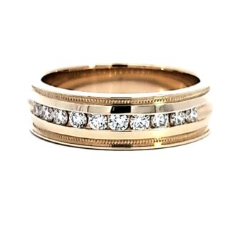 Artcarved Wedding Band with .50ctw Round Diamonds in 14k Yellow Gold