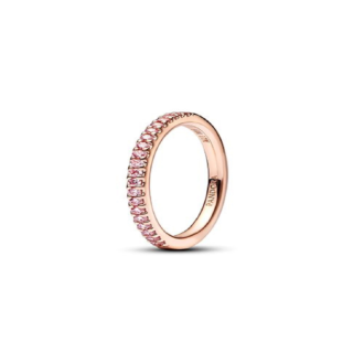 Pandora 14k Rose Gold Pink CZ Thin Band Ring