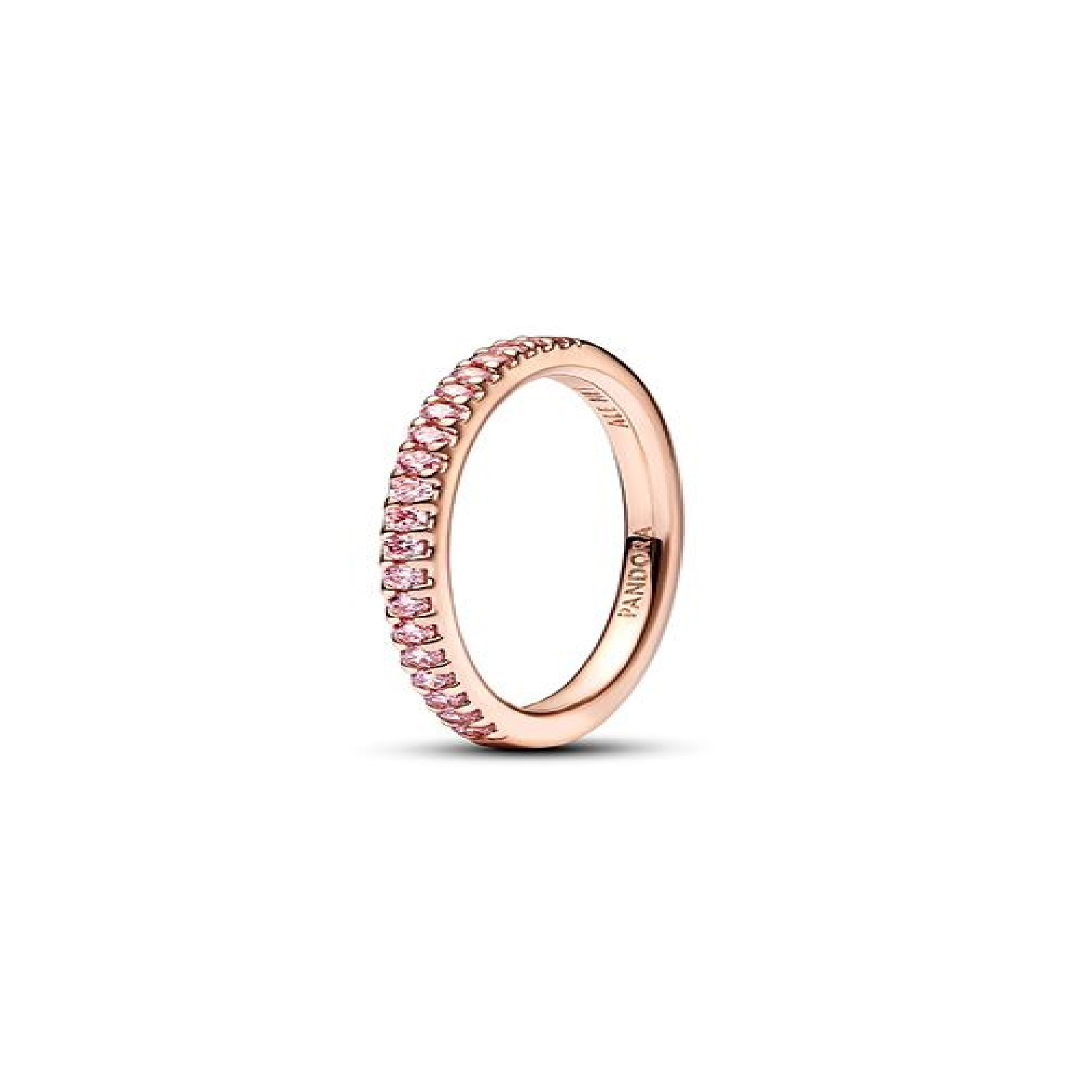 Pandora 14k Rose Gold Pink CZ Thin Band Ring