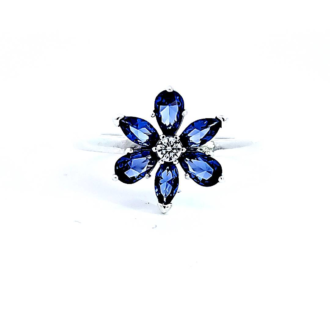 Pandora Sparkling Blue Herbarium Cluster Ring