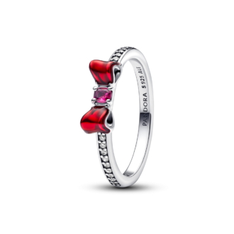 Pandora Disney Snow White Red & Clear CZ Bow Fashion Ring Size 56