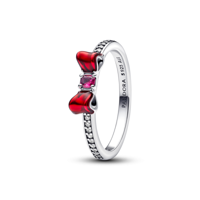 Pandora Disney Snow White Red & Clear CZ Bow Fashion Ring Size 56