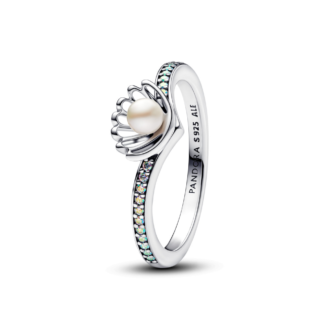Pandora Sterling Silver Disney Ariel Freshwater Pearl CZ Ring Size 56