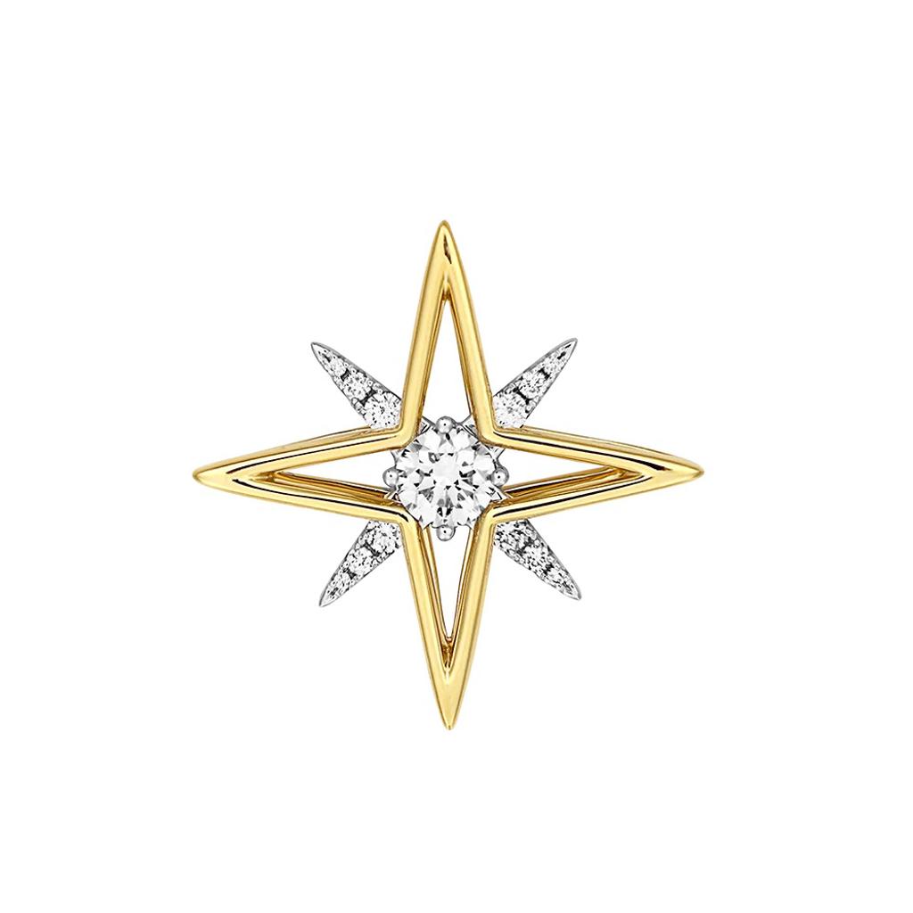 Starburst Necklace with .55ctw Lab Diamonds, 14k Two-Tone