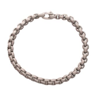 Inox 6mm Matte Finish Stainless Steel Bold Box Chain Bracelet