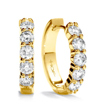 Hearts on Fire Mini Hoop Earrings with .96ctw Round Diamonds in 18k Gold