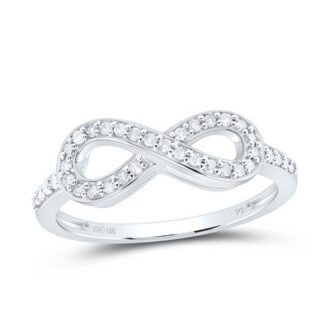 Infinity Fashion Ring with 0.20CTW Round Diamonds in 10K White Gold