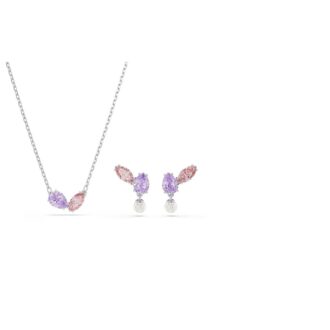 Swarovski Pastel Mixed-Cut Crystal Pendant & Earrings Set