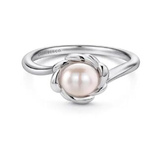 Gabriel & Co Floral Design Freshwater Pearl Fashion Ring