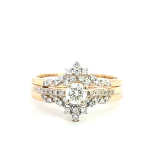 Crown-Style Jacket Ring with .33ctw Round Diamonds in 14k Yellow Gold