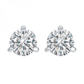 Elegant 3 Prong Stud Earrings with 1.00ctw in 14k White Gold