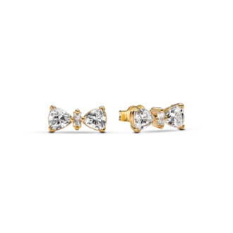 Pandora 14KYGP Bow Stud Earrings