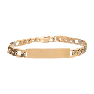 Inox Engravable Double ID Plate Bracelet in Gold-Plated Stainless Steel