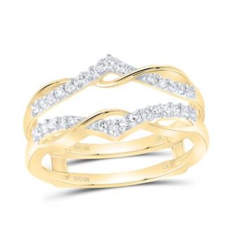 Twisted Jacket Ring with 1/4ctw Round Diamond in 10k Yellow Gold
