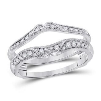 Beaded Edge Enhancer Ring with .25ctw Round Diamonds in 14k White Gold