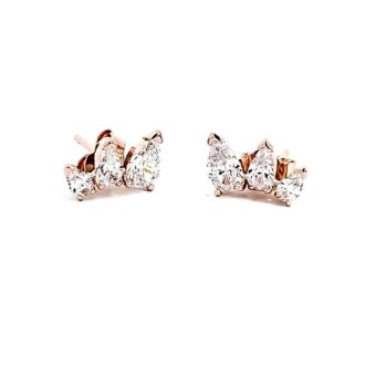 Sparkling Pear Stud Earrings
