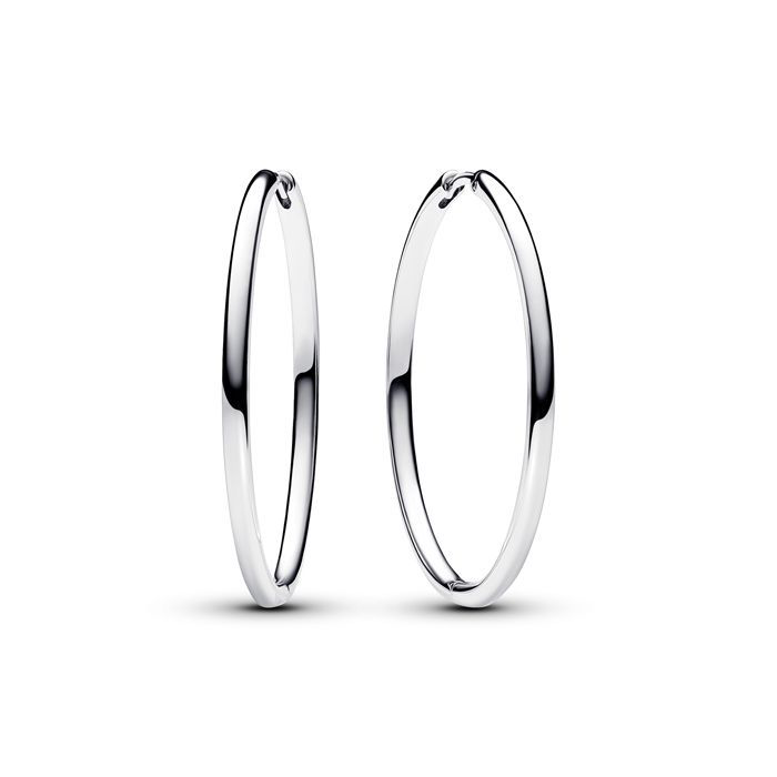 Pandora Sterling Silver 40MM Charm Hoop Earrings