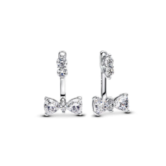 Pandora Sterling Silver Clear CZ Bow Detachable Ear Jackets