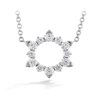Hearts on Fire Aerial Eclipse Sun Necklace with 1.75ctw Round Diamonds in 18k White Gold