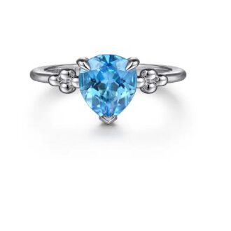 Gabriel Bujukan Fashion Ring with Blue Topaz in Sterling Silver