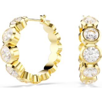 Swarovski Imber Hoop Earrings - Yellow Crystal, Gold-tone