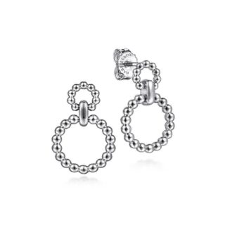 Gabriel Sterling Silver Bujukan Drop Circle Earrings