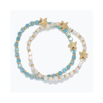 Starfish Bracelet with Yellow and Blue Beads