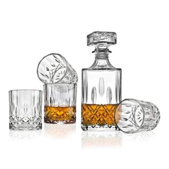 Godinger Diablo Decanter & 4 Whiskey Glasses Set