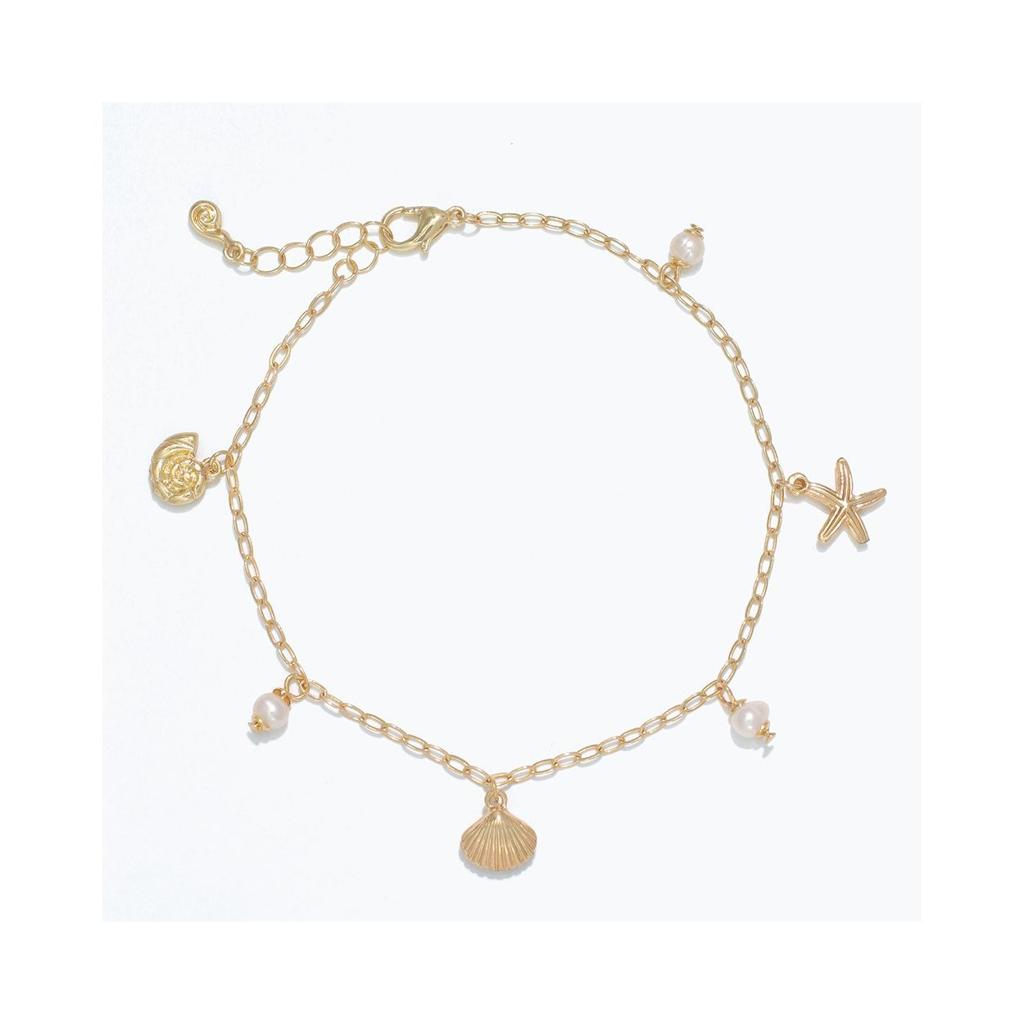 Gold Sea Life Charm Open Link Anklet