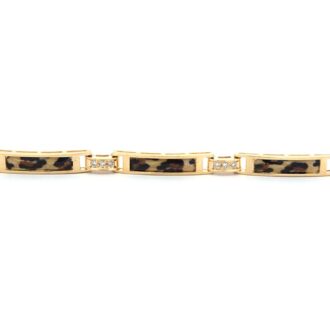 Pre-Owned 14K Yellow Leopard Diamond Bracelet 0.40ctw 7.5in