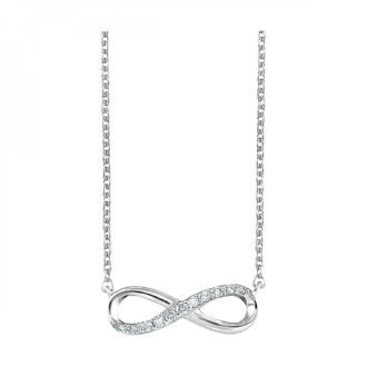 Infinity Necklace with .05ctw Round Diamonds in Sterling Silver