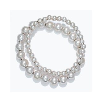 Burnished Silver Bead Bracelet